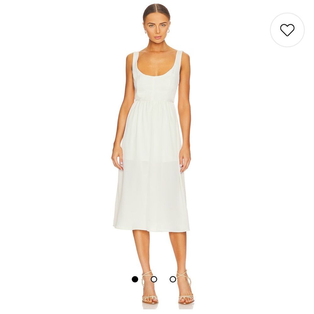 We Wore What Corset Midi Dress in Whisper White Size Extra Small